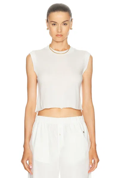 Éterne Cropped Muscle Tank Top In Ivory