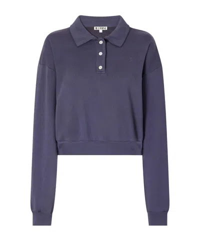 Éterne Cropped Polo Sweatshirt In Blue