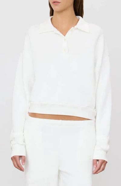 Éterne Eterne Cropped Polo Sweatshirt In White