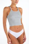 Éterne Cropped Scoop-neck Tank Top In Grey