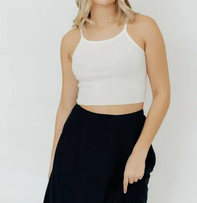 ÉTERNE CROPPED RIB TANK IN IVORY