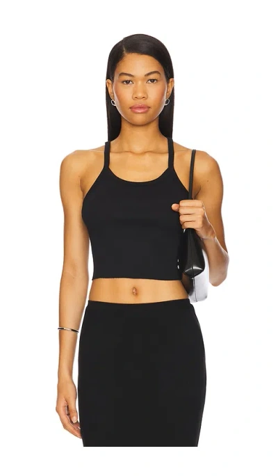 Éterne Cropped Rib Tank Top In Black