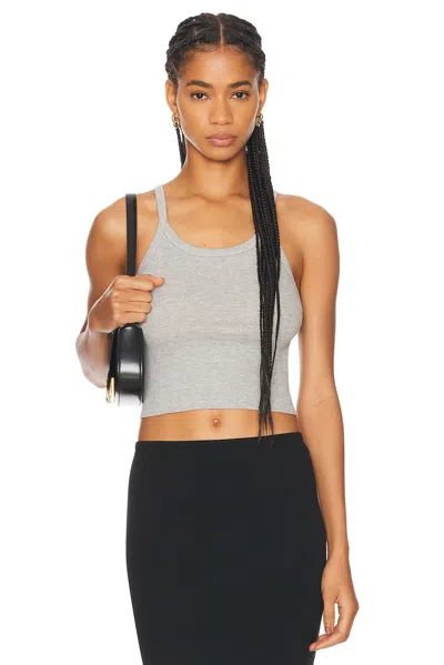 Éterne Cropped Rib Tank Top In Heather Grey