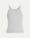 Éterne Cropped Rib Tank Top In Heather Grey