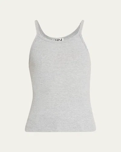 Éterne Cropped Rib Tank Top In Heather Grey
