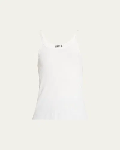 Éterne Cropped Rib Tank Top In Ivory
