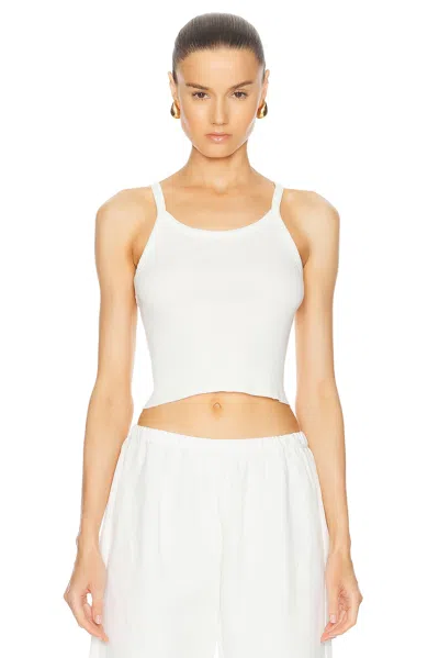 Éterne Cropped Rib Tank Top In Ivory