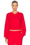 Éterne Cropped V-neck Sweatshirt In Red