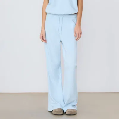 Éterne Drawstring Wide Leg Pants In Dusty Blue