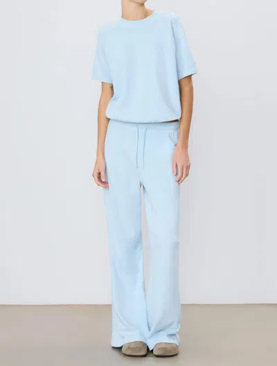 Éterne Drawstring Wide Leg Sweatpant In Dusty Blue