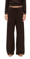 Éterne Drawstring Lightweight French Terry Wide Leg Sweatpant In Brown