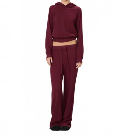 Éterne Drawstring Wide Leg Sweatpants In Oxblood In Burgundy