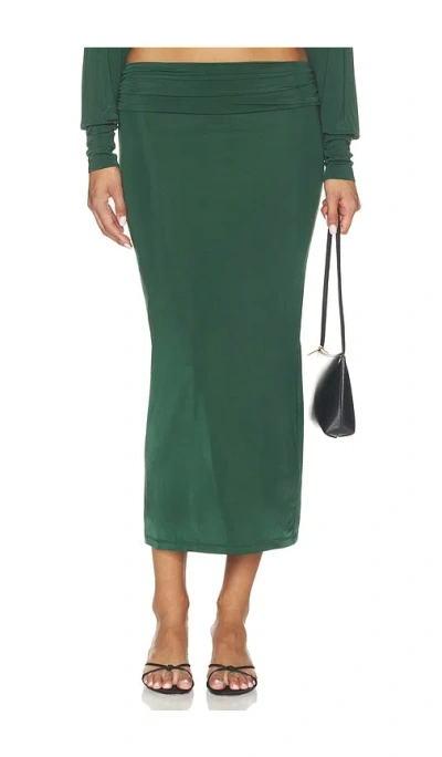 Éterne Elsa Liquid Jersey Midi Skirt In Green