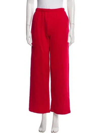 Pre-owned Éterne Embroidered Accent Sweatpants In Red
