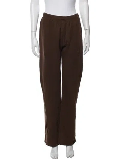 Pre-owned Éterne Embroidered Accent Sweatpants In Brown