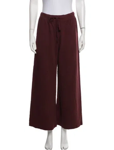 Pre-owned Éterne Embroidered Accent Sweatpants In Burgundy