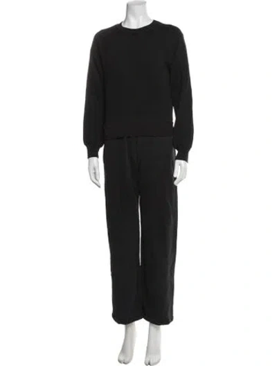 Pre-owned Éterne Embroidered Accent Tracksuit In Black