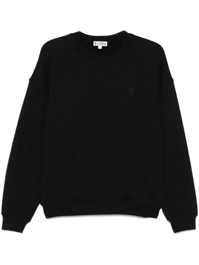 Éterne Embroidered Cotton And Modal-blend Jersey Sweatshirt In Black