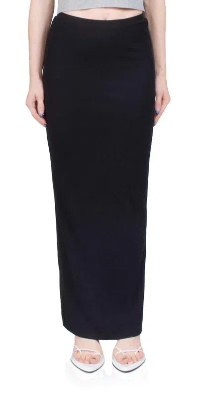 Éterne Emma Butter Rib Skirt In Black