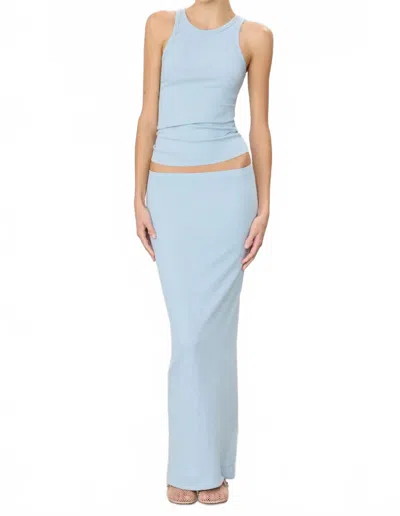 Éterne Emma Butter Rib Skirt In Dusty Blue In Multi