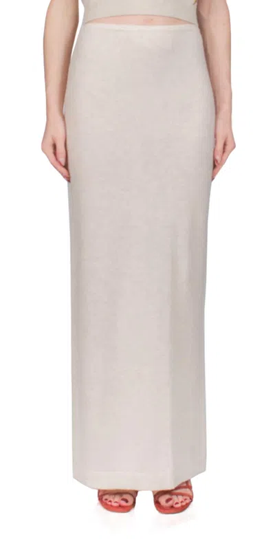 Éterne Emma Cashmere Skirt In Oatmeal In Neutral