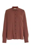 Éterne Exclusive Jolene Cotton Button-down Shirt In Brown