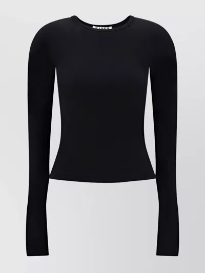 Éterne Fitted Cotton Long-sleeve Top In Black