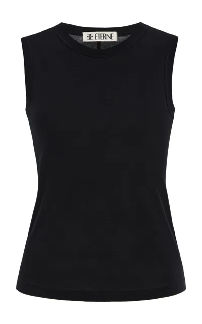 Éterne Fitted Cotton-modal Muscle Tank Top In Black