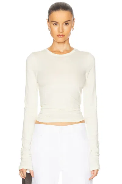 Éterne Fitted Crewneck Long Sleeve T-shirt In Cream