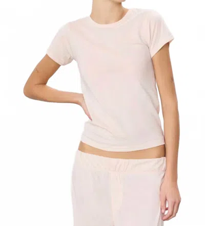Éterne Fitted Crewneck Short Sleeve Cotton Modal T-shirt In Dusty Pink