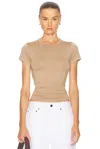 Éterne Fitted Crewneck Short Sleeve T-shirt In Brown