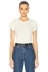 Éterne Fitted Crewneck Short Sleeve T-shirt In Cream