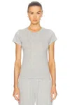 Éterne Fitted Crewneck Short Sleeve T-shirt In Heather Grey