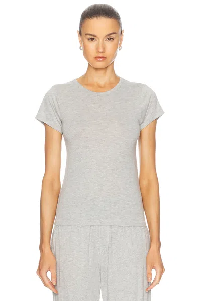 Éterne Fitted Crewneck Short Sleeve T-shirt In Heather Grey
