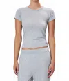 Éterne Fitted Crewneck Short Sleeve T-shirt In Heather Grey In Gray