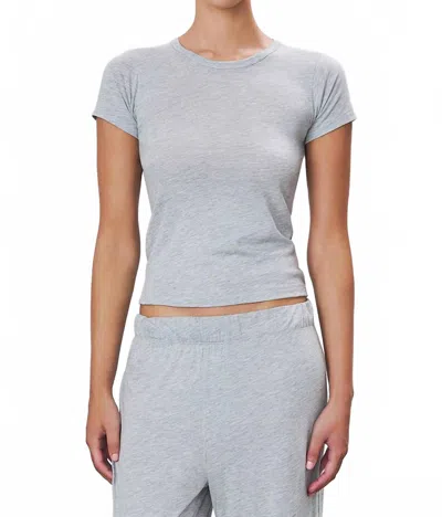 Éterne Fitted Crewneck Short Sleeve T-shirt In Heather Grey In Gray