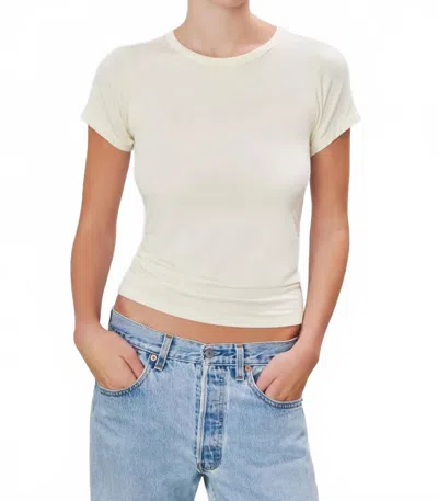 Éterne Fitted Crewneck Short Sleeve T-shirt In Ivory In White