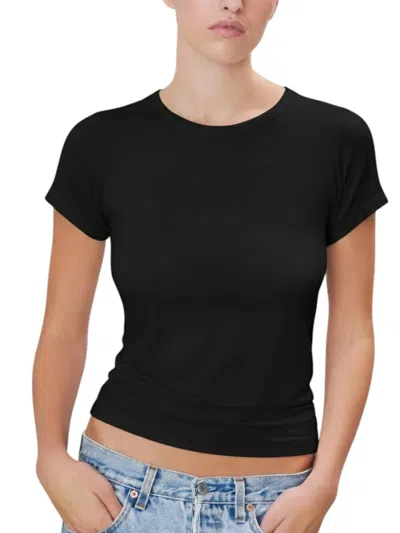 Éterne Fitted Crewneck Short Sleeve Tee In Black