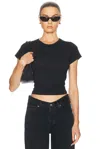 Éterne Fitted Crewneck Short Sleeve Top In Black