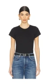 Éterne Fitted Crewneck Short Sleeve Top In Black