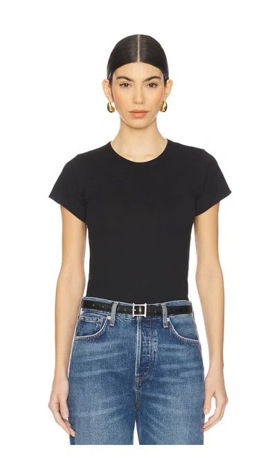Éterne Fitted Crewneck Short Sleeve Top In Black
