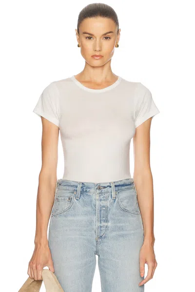 Éterne Fitted Crewneck Short Sleeve Top In Ivory