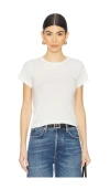 Éterne Fitted Crewneck Short Sleeve Top In White