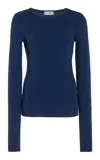 Éterne Fitted Jersey Top In Blue
