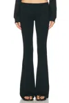 Éterne Foldover Jersey Flared Pants In Black