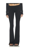 Éterne Foldover Jersey Flared Pants In Black