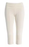 Éterne Foldover Jersey Capri Leggings In White
