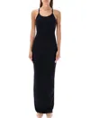 Éterne Form-fitting Ribbed Cotton Maxi Dress In Black