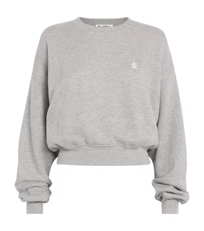Éterne Embroidered Cotton And Modal-blend Jersey Sweatshirt In Gray