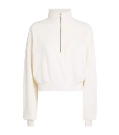 Éterne French Terry Cropped Sweatshirt In White